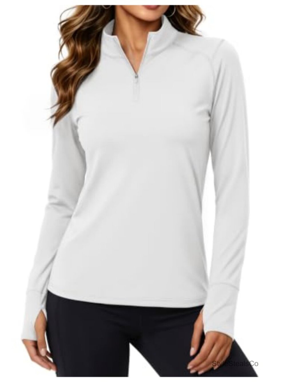 Quarter Zip Pullover Fleece Athletic Running Sweatshirt